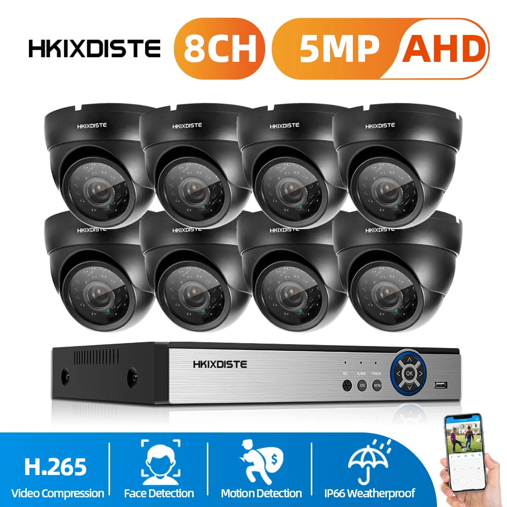 Ultra HD AHD H.265 8CH 5MP DVR Kit 5.0MP Камера Безопасности s система дневное и ночное видение