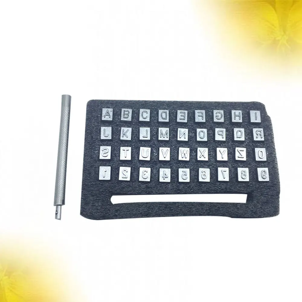 Набор алфавитных пробойников 37 шт. инструмент для работы с кожей и изделиями из