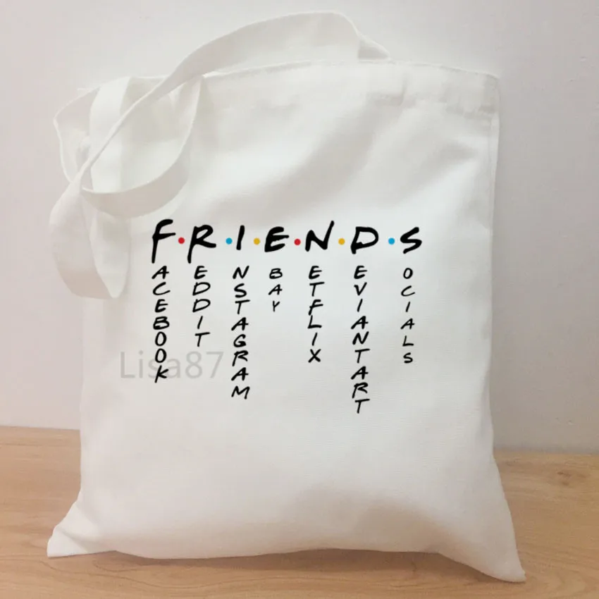 Casual shoulder large capacity simple shopping bag Friends TV Fans girls hand bag women simple package bag Tote Bag - Цвет: C13