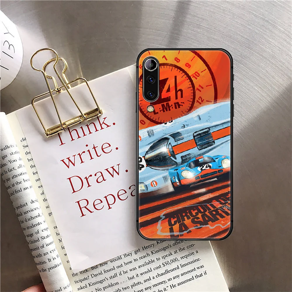 

Car Painting racing Gulf Phone Case Cover For Xiaomi Mi Note A2 A3 8 9 3 9 9T 10 Max Pro Lite Ultra Black Pretty 3D Silicone