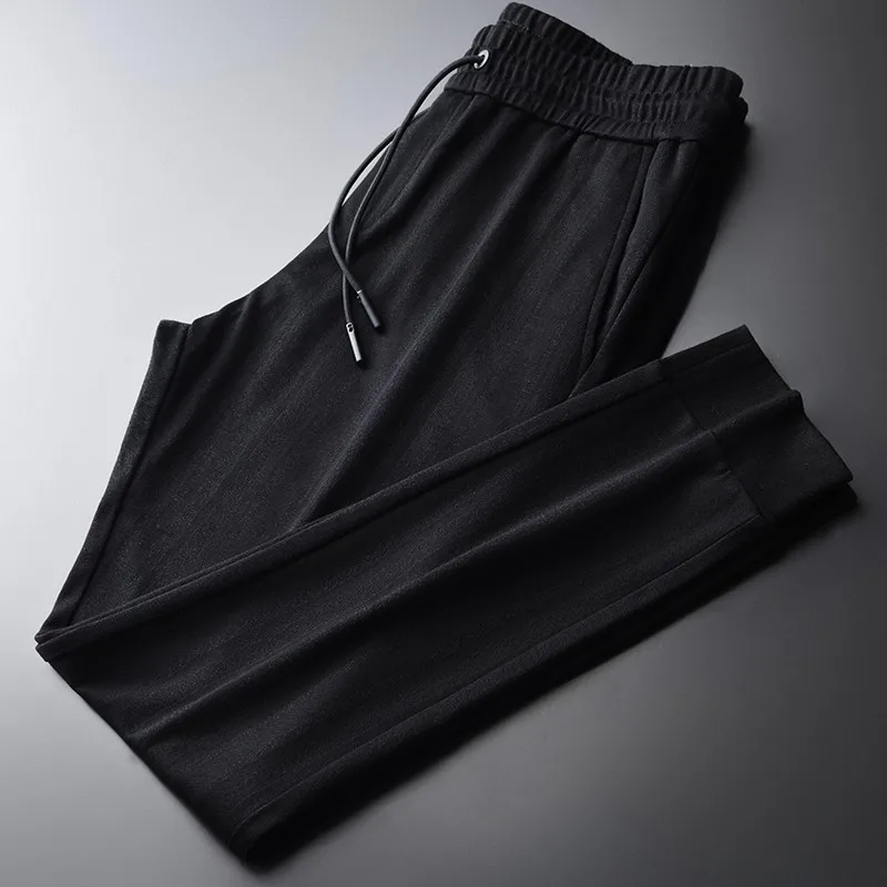 2021 Black Male Pants High Quality Autumn Solid Color Casual Sport Men s Trousers Plus Size 4xl Fashion Slim Fit Man Pants