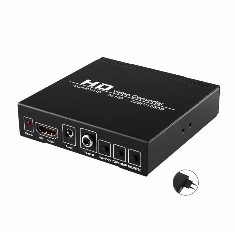 

Конвертер SCART в HDMI-совместимый, Full HD 1080P, цифровой видеоконвертер, адаптер для HDTV колонок, штепсельные вилки стандарта США, адаптеры
