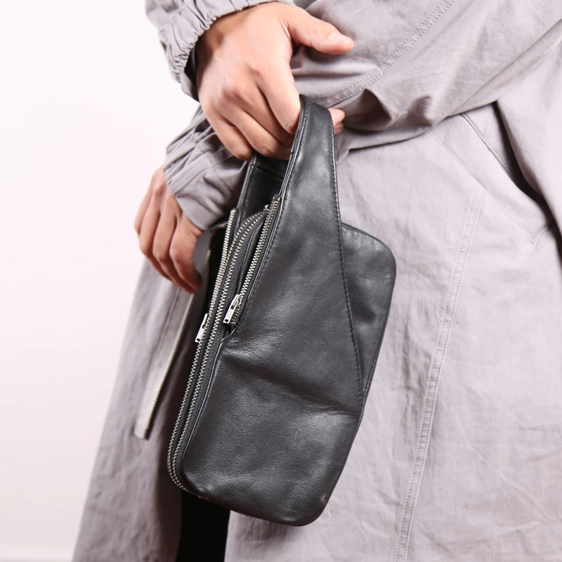 

Men Clutch Bag First Layer Cow Leather Handmade Luxury Male Phone Wallets Travel Long Purses Multifunctional