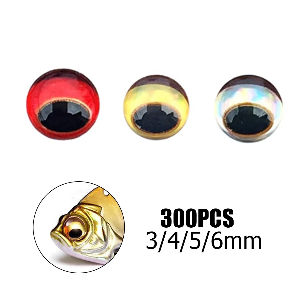 

300pcs Fishing Lure Eyes Holographic 3D 3mm 4mm 5mm 6mm Simulation Fly Fishing Minnow Artificial Fish DIY Eye Fish Tackle