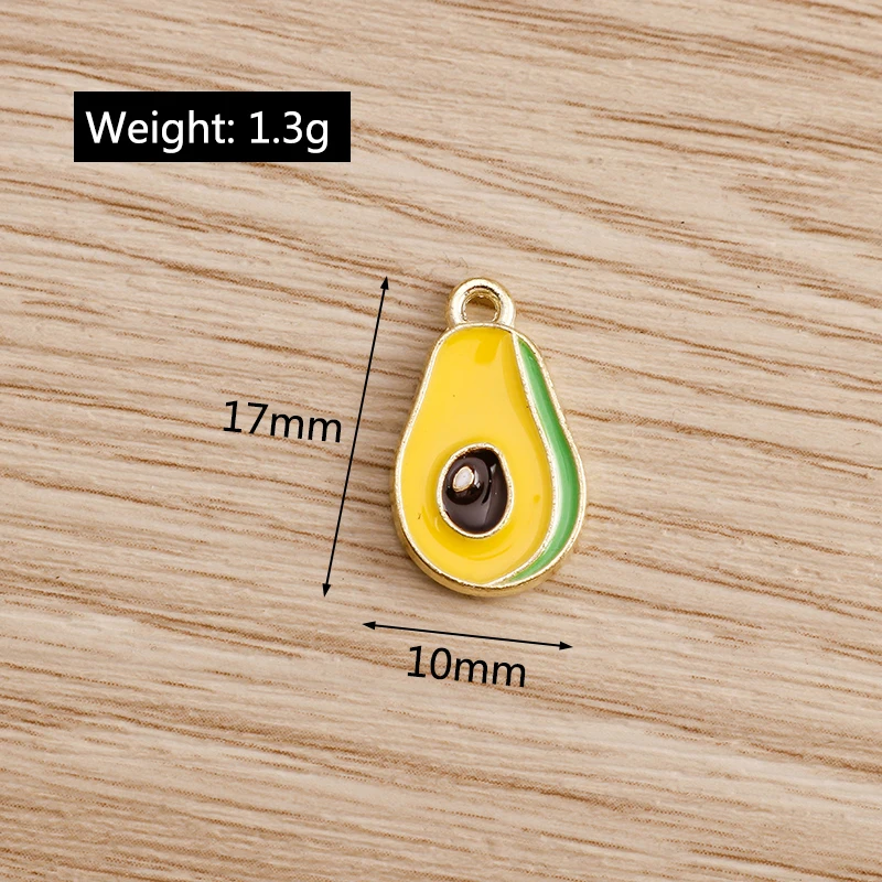 

10pcs/lot 10*17mm Enamel Avocado Charms Pendants Necklace Earrings Cute Fruit Pear Charms DIY for Jewelry Accessories Making
