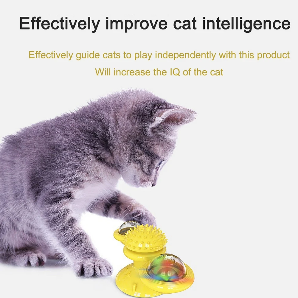 

Windmill Cat Toy Interactive Turntable Massage Brush for Pet Kitty Scratching Tickle Pet Training Toys Cat Dog Massage Brush