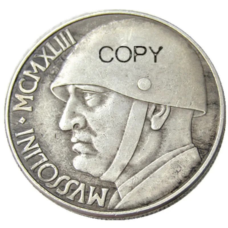 Италия 20 лир 1943 медаль Посеребренная копия монет