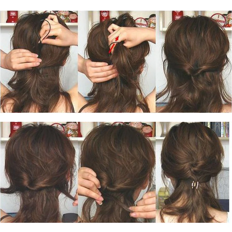 Практичный инструмент для прически конский хвост 2 шт.|Заколки плетения кос| |