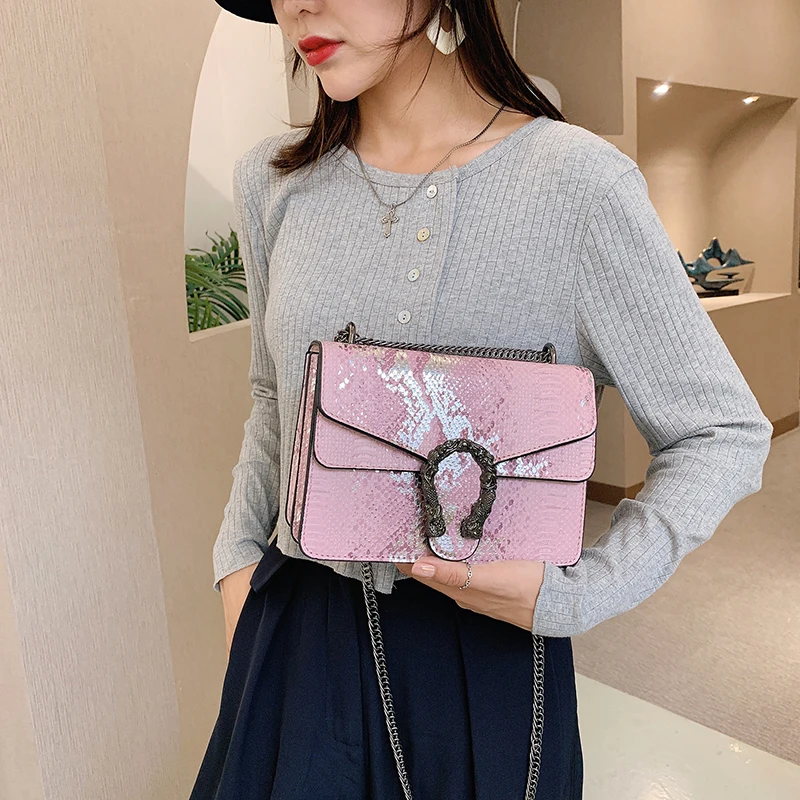 

2021 New Women's Shoulder Bag Shopping High Quality Crocodile Pattern Fashion Design Messenger