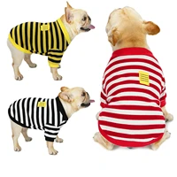 autumn and winter season pet clothing puppy clothes bulldog corgi teddy sharpie fat dog striped vest fashionable new cheap coat