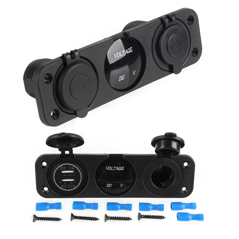 12 В двойной порт USB зарядное устройство гнездо автомобиля лодки синий
