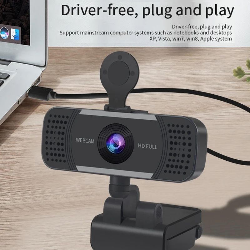 

1080P Веб-камера для бизнеса с крышкой для конфиденциальности со встроенным микрофоном USB веб-камера с высоким разрешением Plug & Play