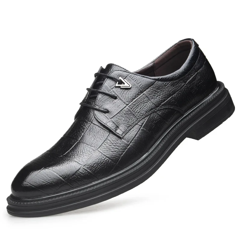 

Мужская обувь A76, корейский тренд, повседневные удобные универсальные модные кожаные туфли с острым носком, мужские невидимые кожаные туфли