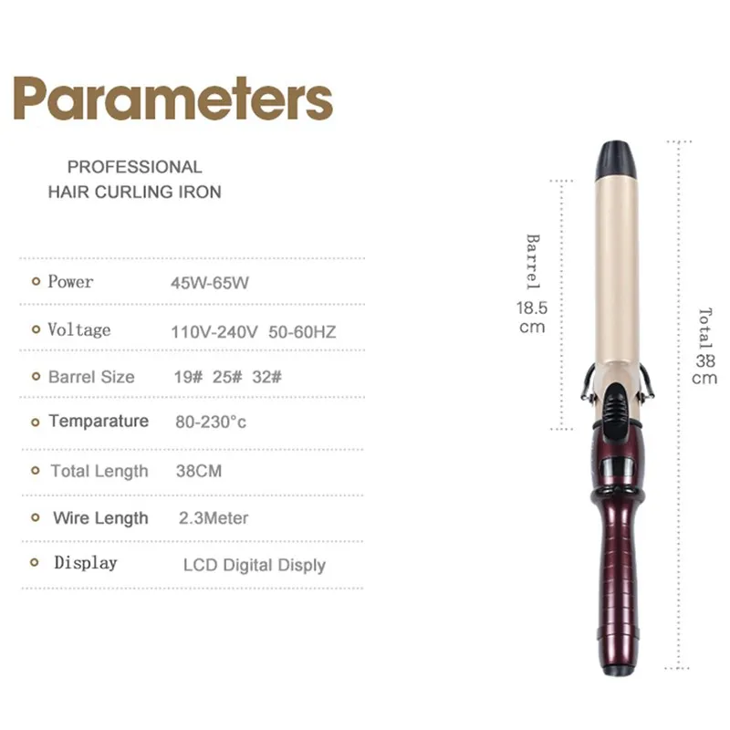 Керамическая плойка для волос стайлер золотистого цвета укладки 19 мм 22 25 28 32