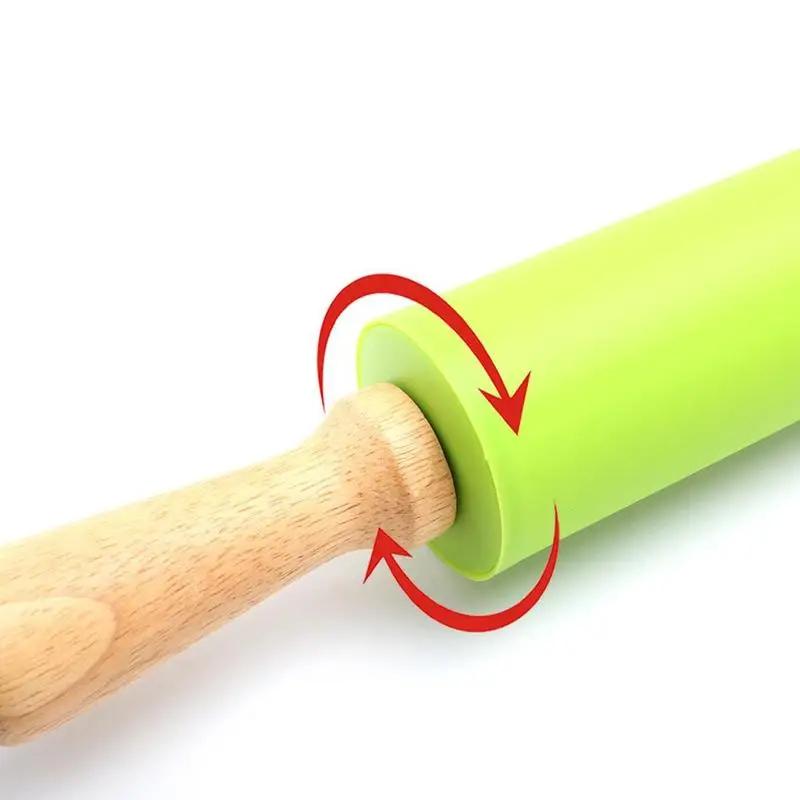

Silicone Rolling Pin Non-Stick Wooden Handle Pastry Pin Tools Baking Kitchen M L Size S Roller Rolling Christmas Dough Flou W8Y8