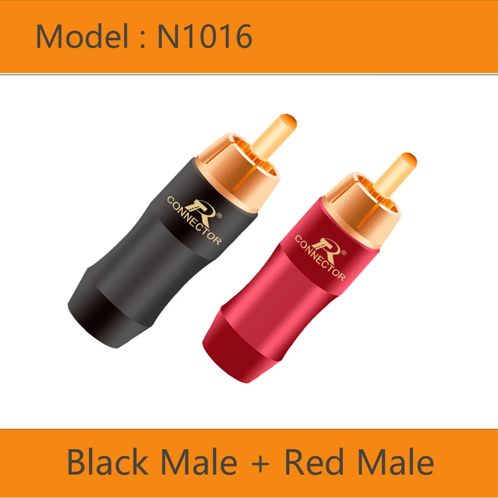 Разъемы RCA Thamtrank N1016+N1017, медные, позолоченные, 10 шт.