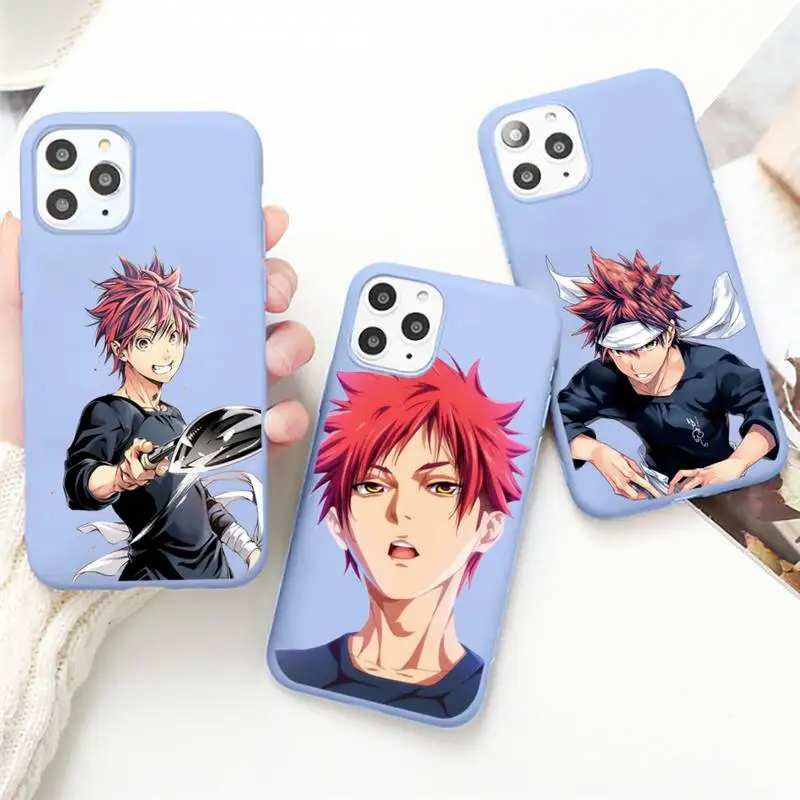 

Food Wars Shokugeki No Soma Phone Case Candy Color for iPhone 6 7 8 11 12 s mini pro X XS XR MAX Plus