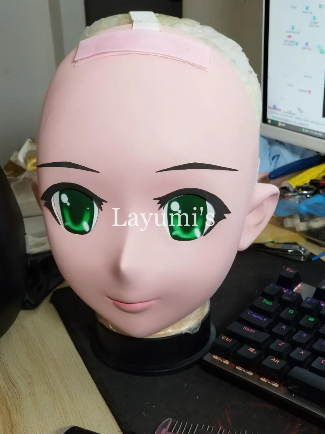 (JW-Mask22) Kigurumi Transsexuals Beauty Makeup Cosplay Silicone Half Head Mask Anime Masks Crossdresser BJD Doll - купить по