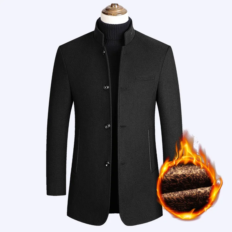 Mens Woolen Jackets 2021 Autumn Winter Men's Thicken Wool Jacket Coat Men Business Casual Warm Outerwear Male Clothes 4XL | Мужская