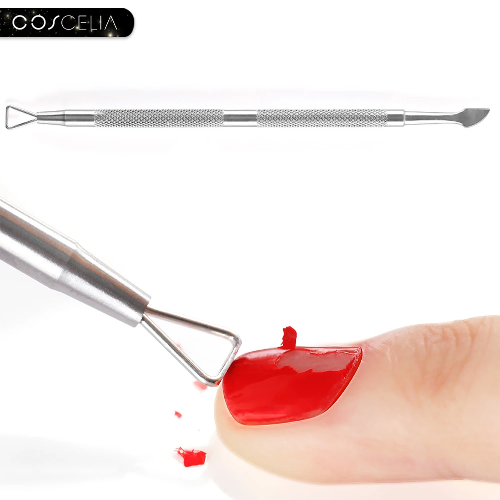 COSCELIA 1 шт. нержавеющая треугольная палочка для удаления гель-лака средство