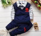Зимняя одежда для маленьких мальчиков, одежда для новорожденных девочек, спортивный костюм с длинным рукавом, детская одежда, наряд, комплект из 2 предметов