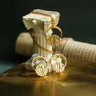 Медная бумага с золотым покрытием оливкового листа ожерелье из золотых монет серьги Zeus монета с портретом жемчужные серьги с цепочкой