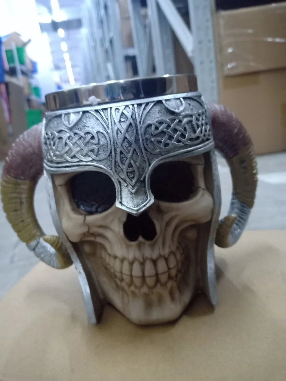 2 450 мл 3D череп Рог рыцарь крутая чашка из нержавеющей стали кофейные чашки и кружки кофейные кружки подарки на Хэллоуин Бар чашка питьевой стакан - Цвет: 2
