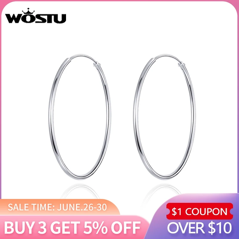 Женские серьги кольца из серебра 100% пробы в минималистическом