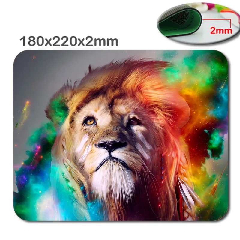 

Mairuige Customized Colorful Lion Rectangular Mouse Pad, The Size Is 220mm * 180mm * 2mm or 29MM * 25MM * 2Mm