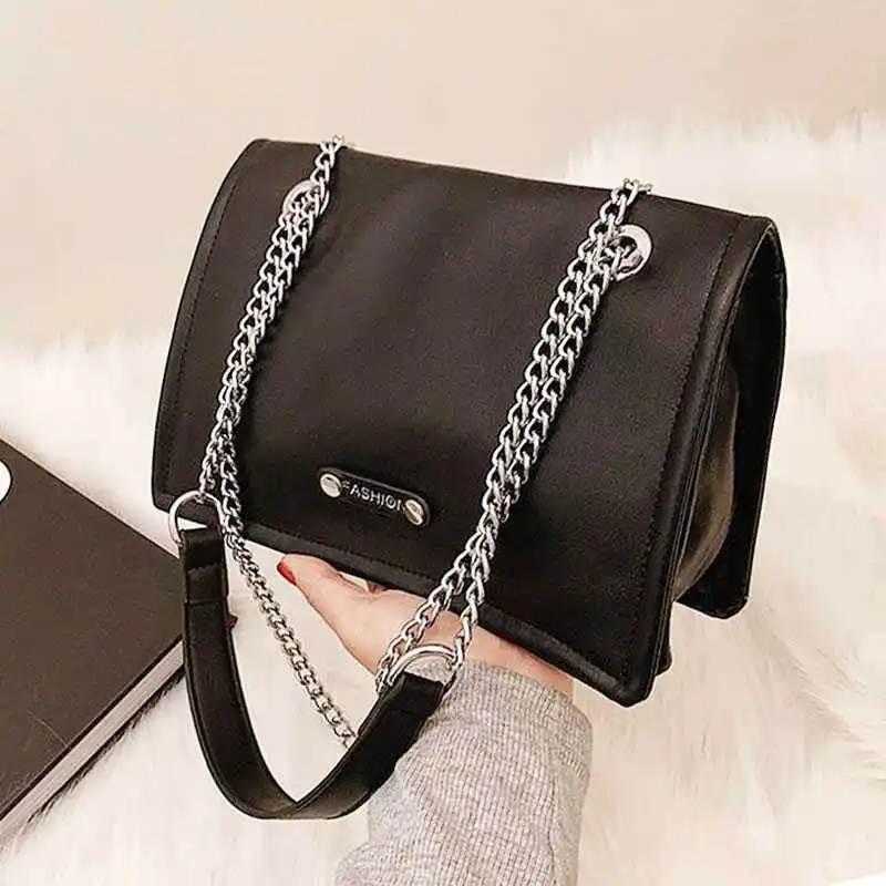 

Flap Shoulder Bag Classic Armpit Shoulder Purse Soft Leather Crossbody Bag Metal Chain Satchel Fashion Lady Handbag And Purses