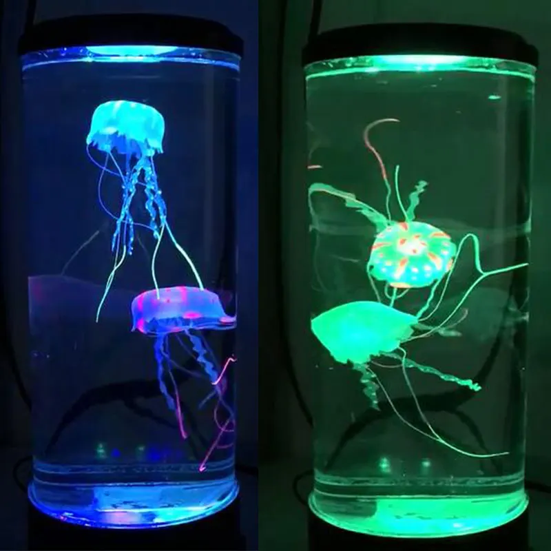 

Electric Jellyfish Tank Table Lamp Battery Powered/USB POWER 5 Color Changing Aquarium Led Lamp for Mood Light Relax Night Light