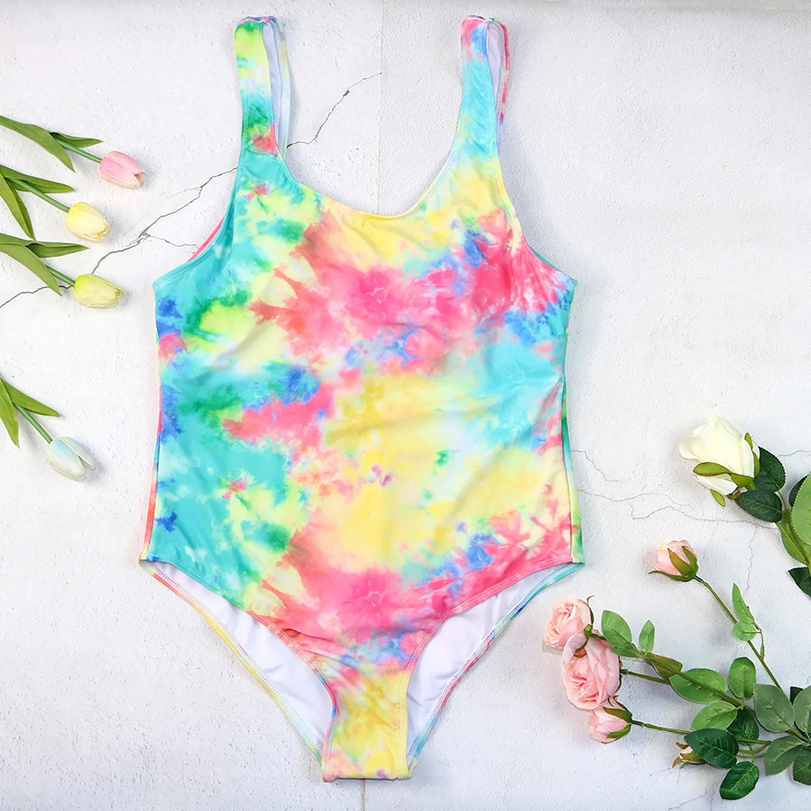 One Piece Plus Size Swimsuit Women Tie-dye Swimwear Sexy Swimming Suit Brazilian Momokini Summer Beach Wear Bathing 0317 |