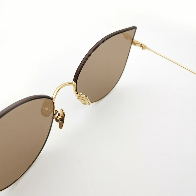 Очки солнцезащитные женские кошачий глаз из нержавеющей стали и нейлона|Женские