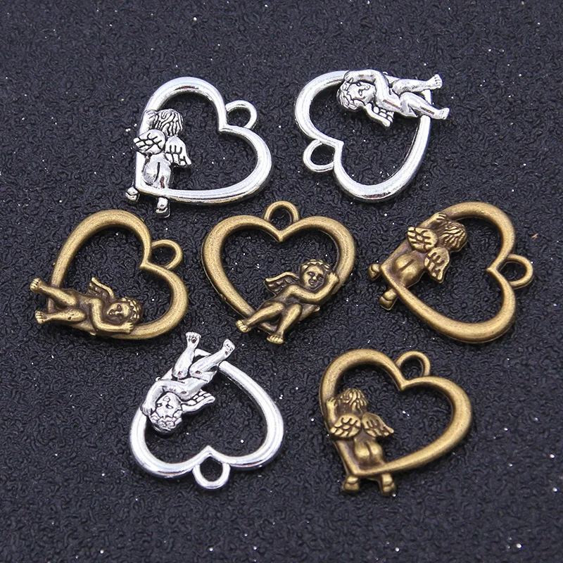 20 шт. 18*20 мм двухцветный амулет с амулетом ангельский малыш металлический сплав