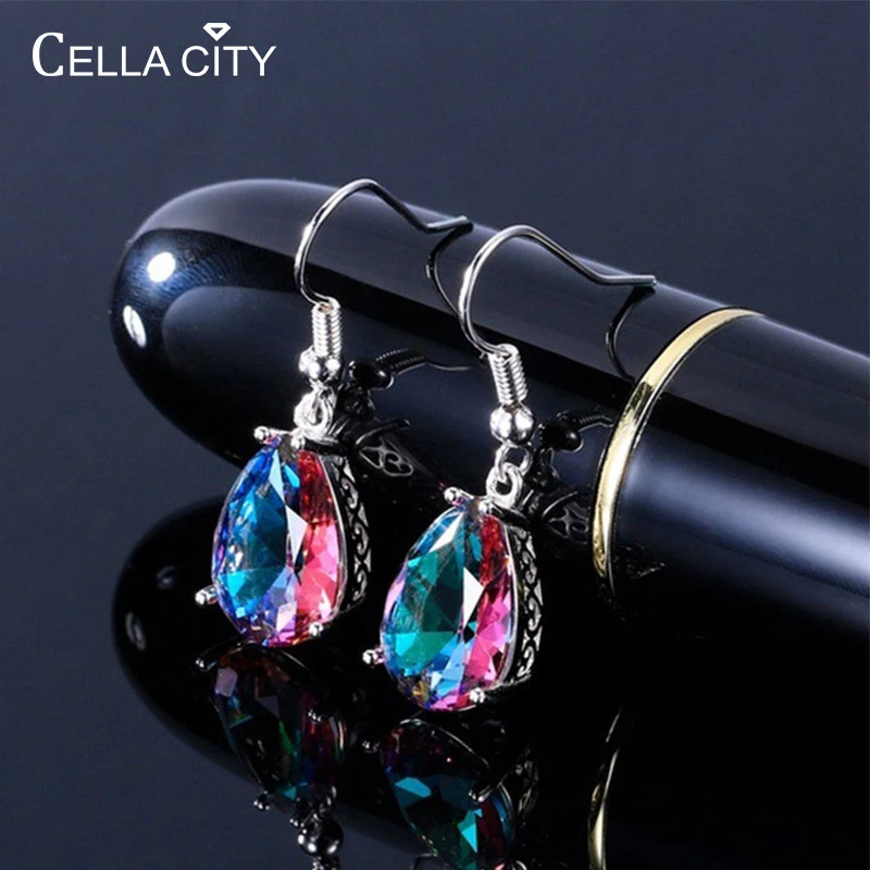 Женские серьги-подвески из серебра 925 пробы в форме капли воды | Украшения и