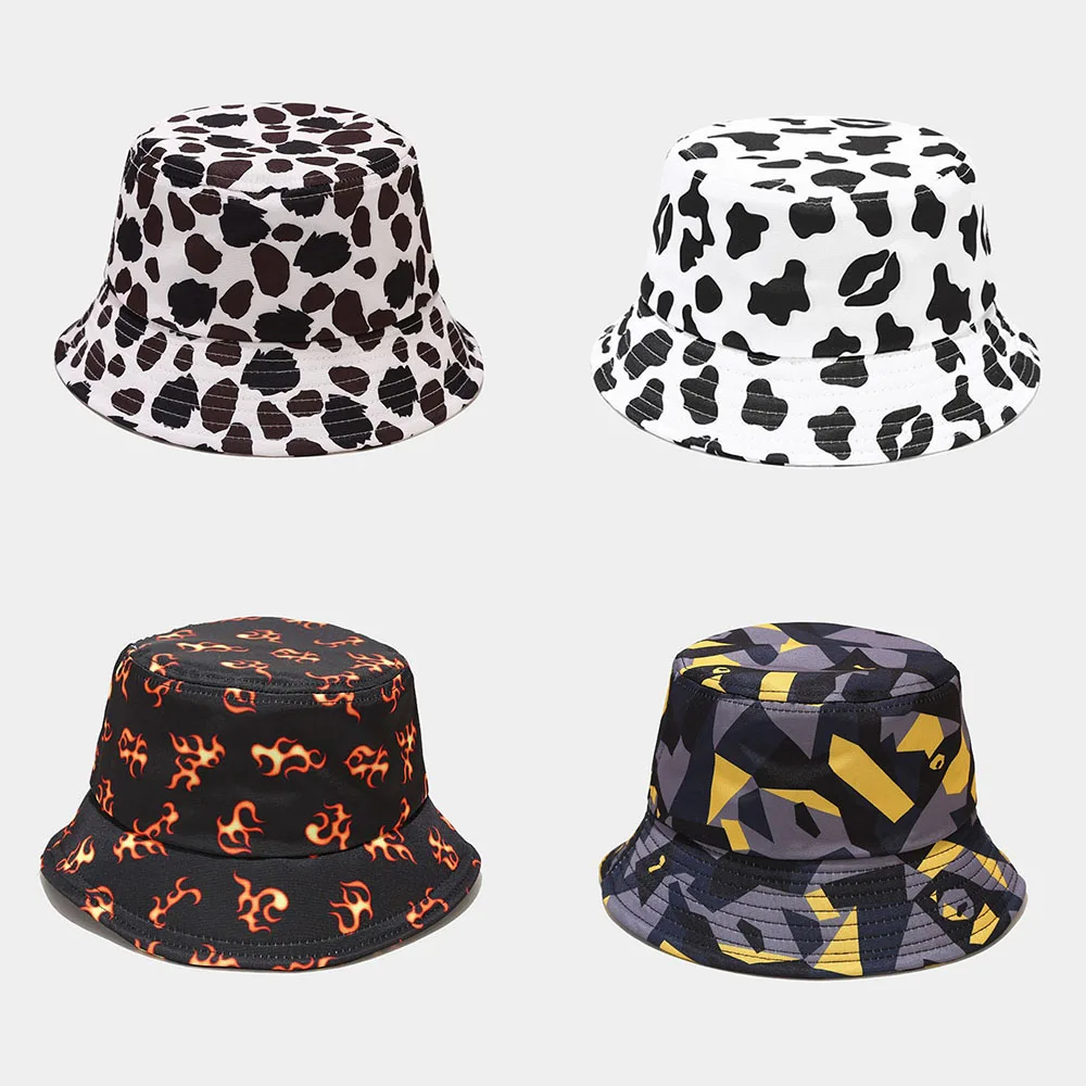 

2021 New Unisex Bucket Hat Women Men Hat Cartoon Print Sunscreen Sun Hat Panama Caps Fisherman Cap Outdoor Sunshade Cap Hat