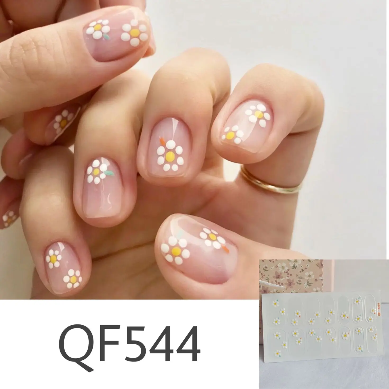 

2PC Nail Stickers New Product Full Coverage 3D Summer Complete Nail Decals Waterproof Self-adhesive DIY Manicure