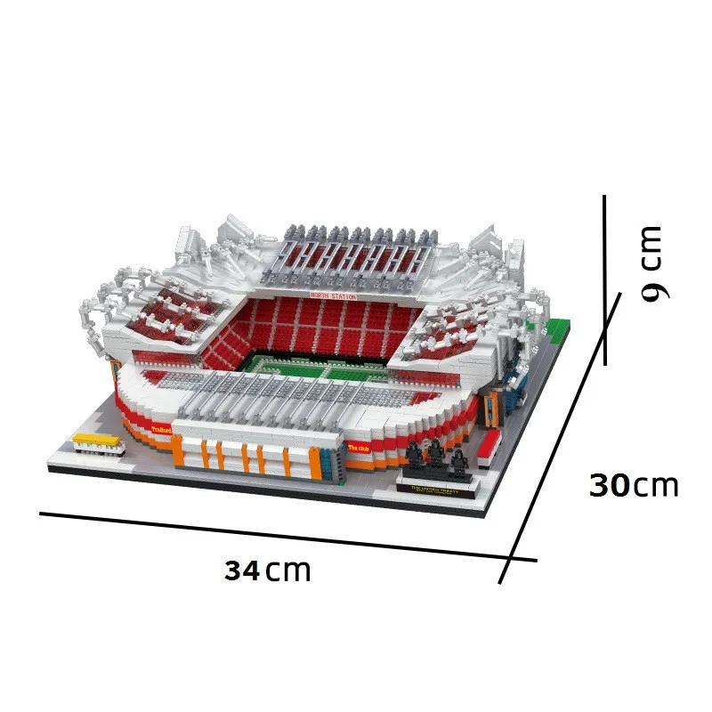 6300pcs Mini Blocks Architecture Building Toy Stadium Model Brinquedos Football Field Old Trafford Kids Present for Man Gifts | Игрушки и