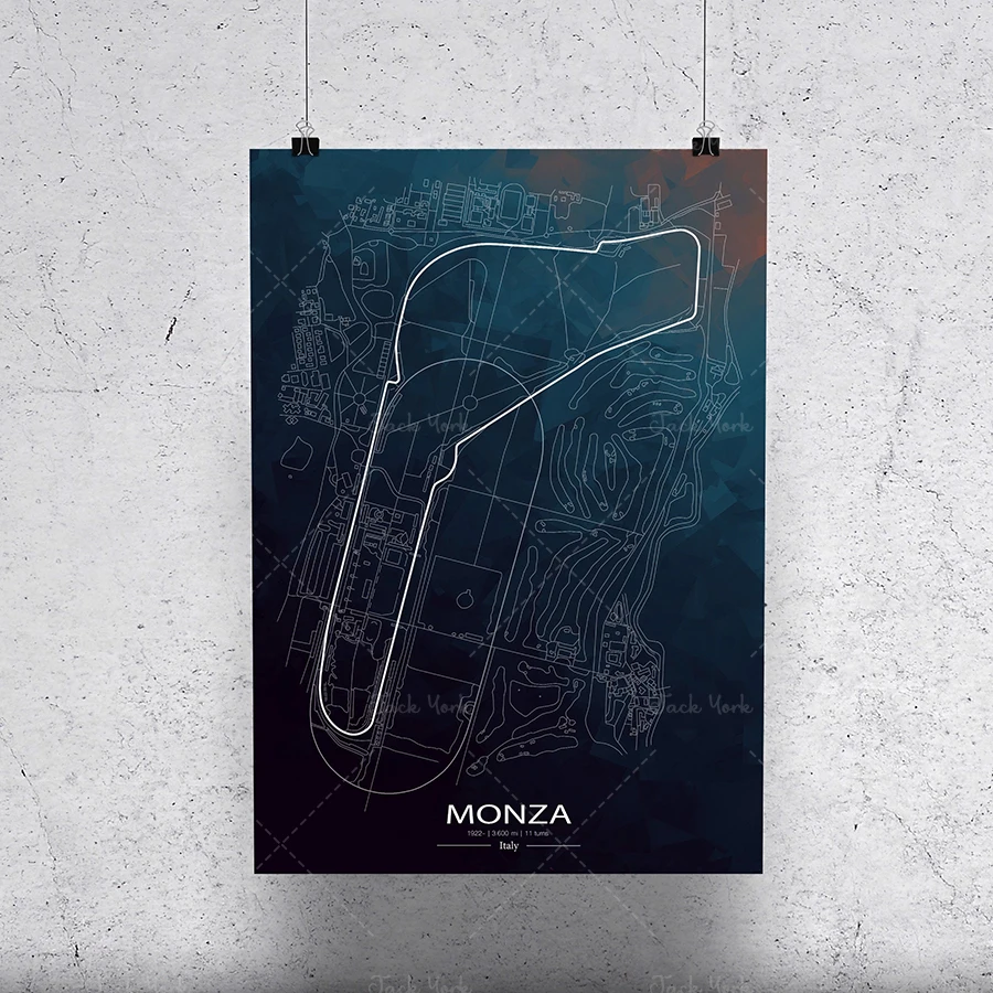 Принт гоночной трассы Монако подарок Формулы 1 подарки F1 Постер настенное