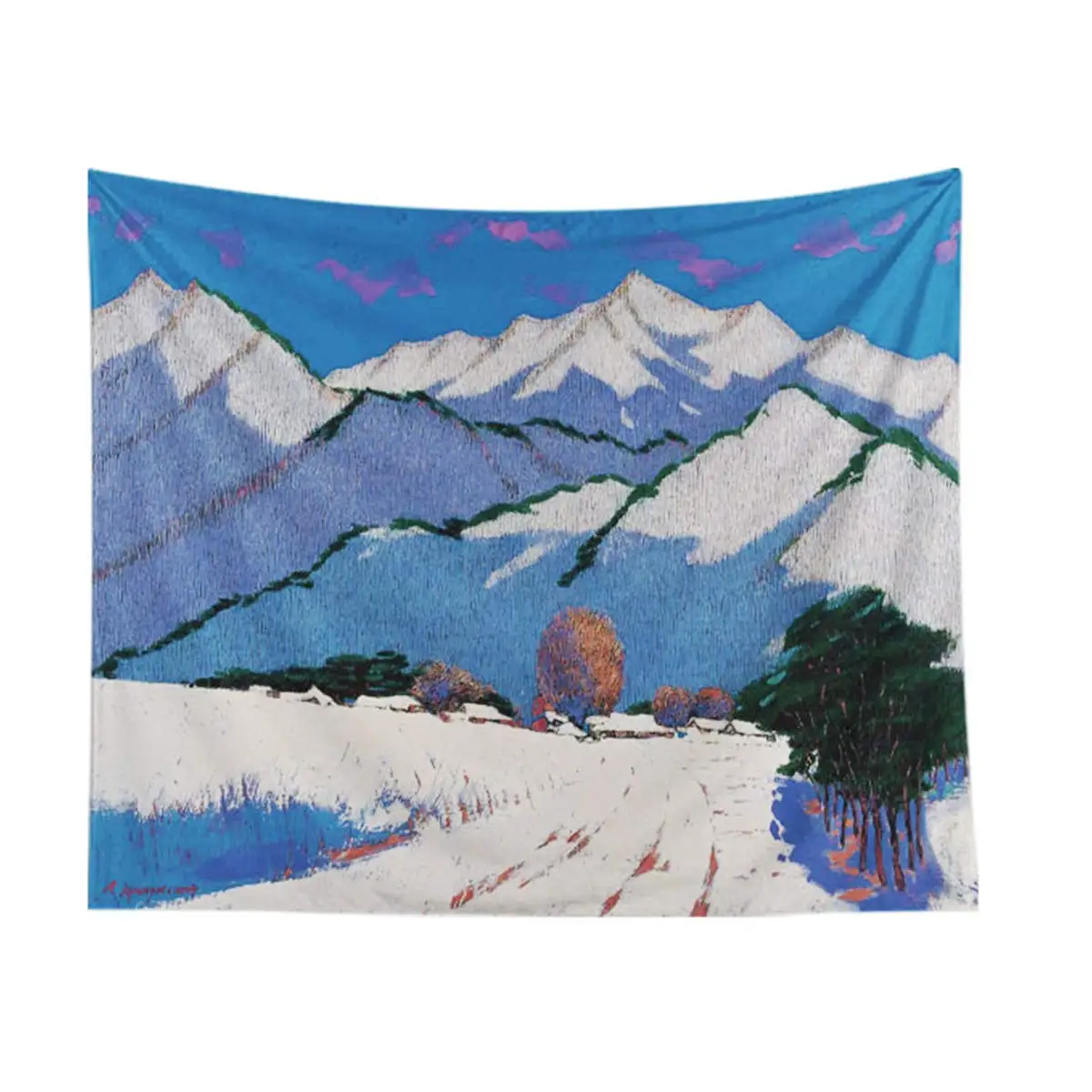 

Snow Mountain Natural Landscape Tapestry Custom for Living Room Bedroom Dorm Decor Blue