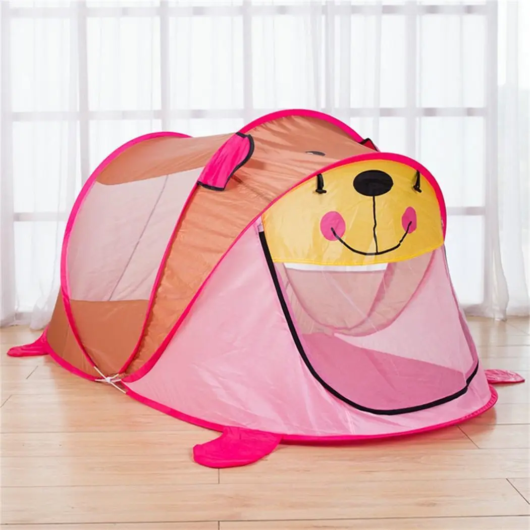 Детская игровая палатка с милым мультяшным рисунком розовая серая оранжевая