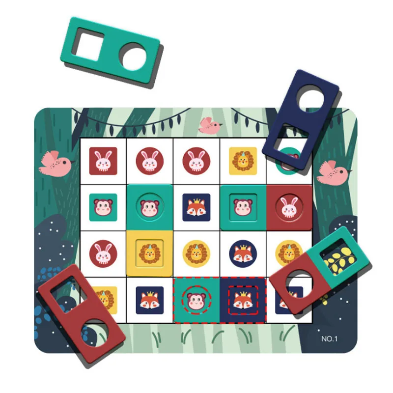 

Детские деревянные милые Мультяшные животные в форме цвета, соответствующие познавательным играм, пазлы, Ранние развивающие игрушки для де...