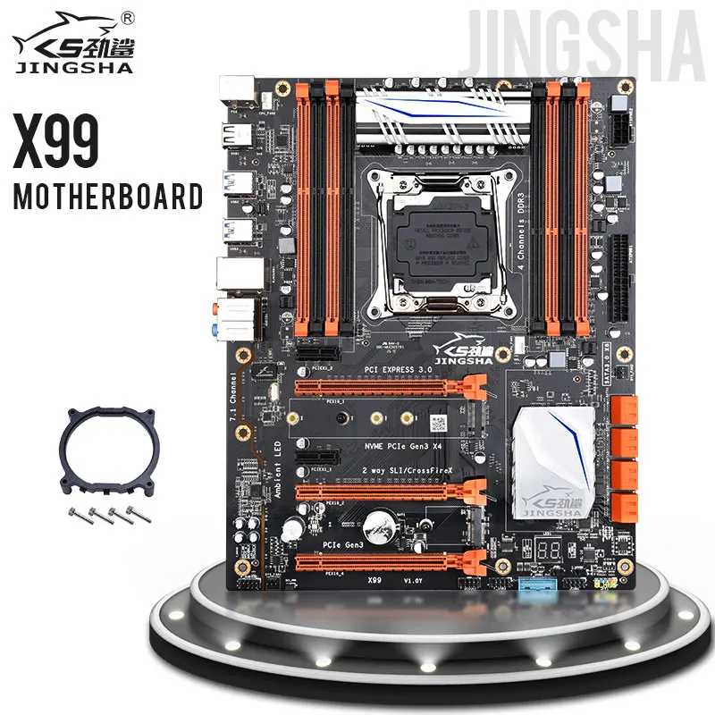 Материнская плата JINGSHA X99 Lga 2011 3 чипсет с поддержкой Intel Xeon E5 2678v3 / 2669v3 2649v3 2629v3 2696v3 и