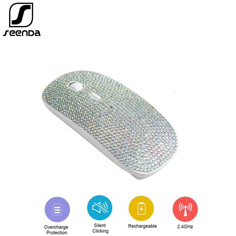 SeenDa Перезаряжаемые 2 4g Беспроводной Коврик Для Мыши с USB приемник Bling ослепительно