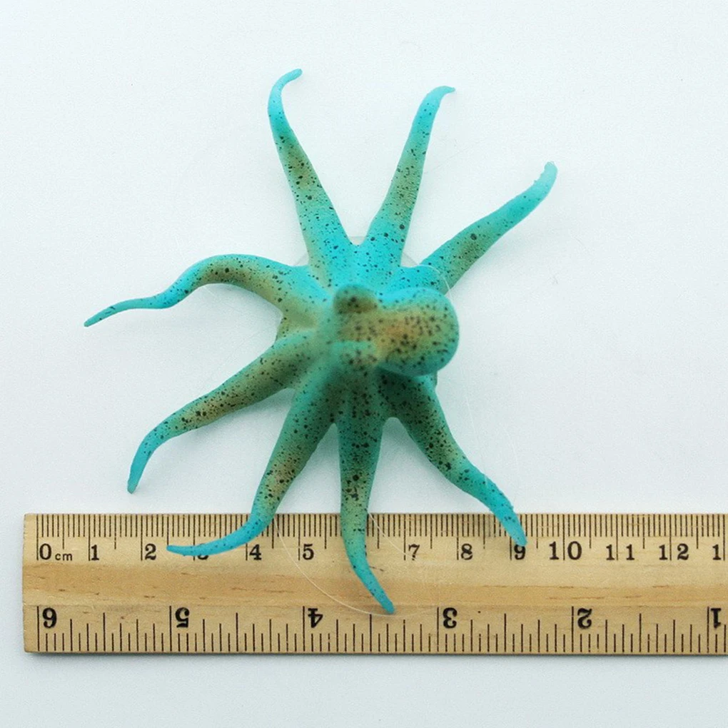 Fluorescent Artificial Octopus Aquarium Ornament with Suction Cup Fish Tank Decoration | Дом и сад