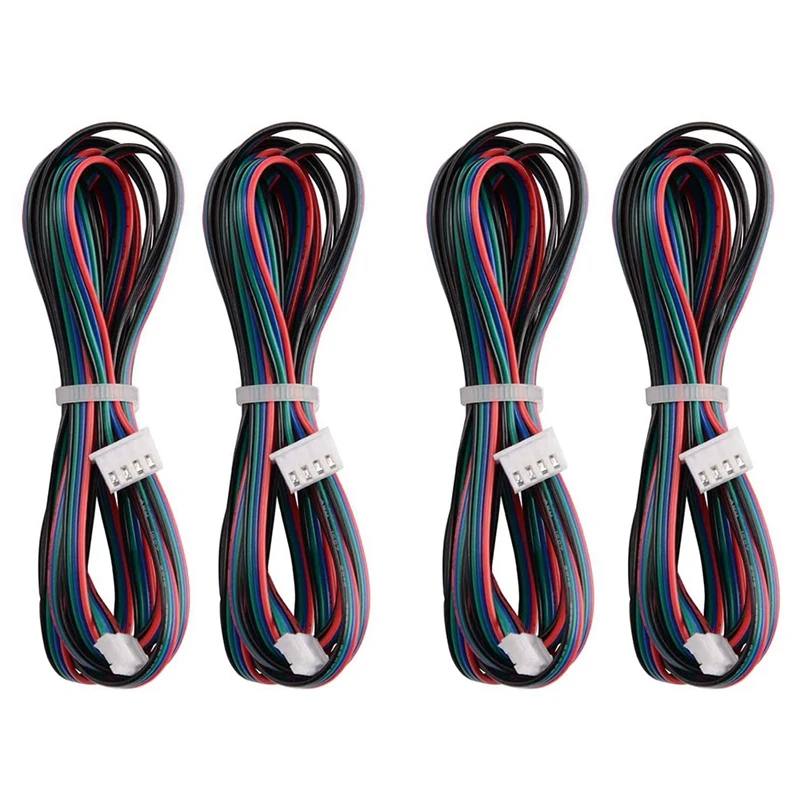 

4Pcs 2M Motor Connector Cables XH2.54 4Pin To XH2.0 6Pin White Terminal Paralled Motor Wires For 3D Printer Stepper