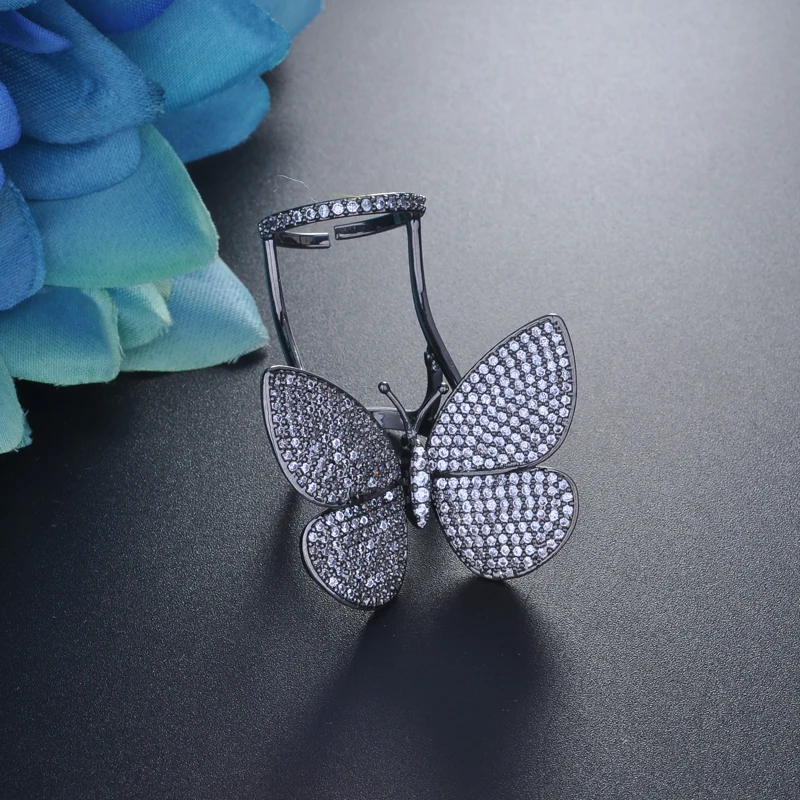 Женское кольцо в форме бабочки hiневесты регулируемое уникального дизайна с