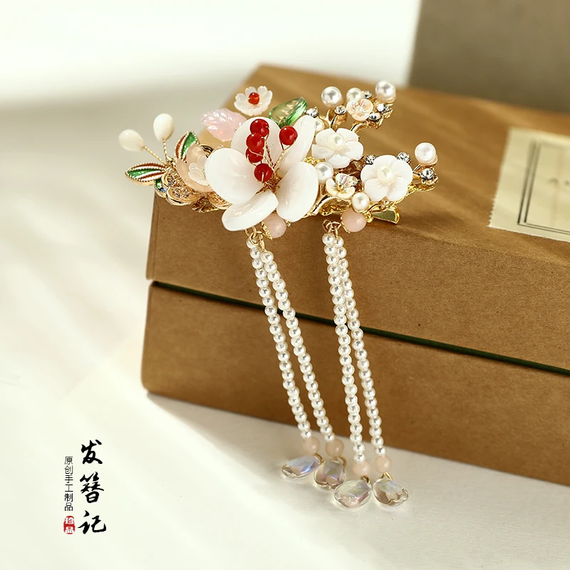 Заколка для волос в античном стиле с розовыми кристаллами | Тематическая одежда и