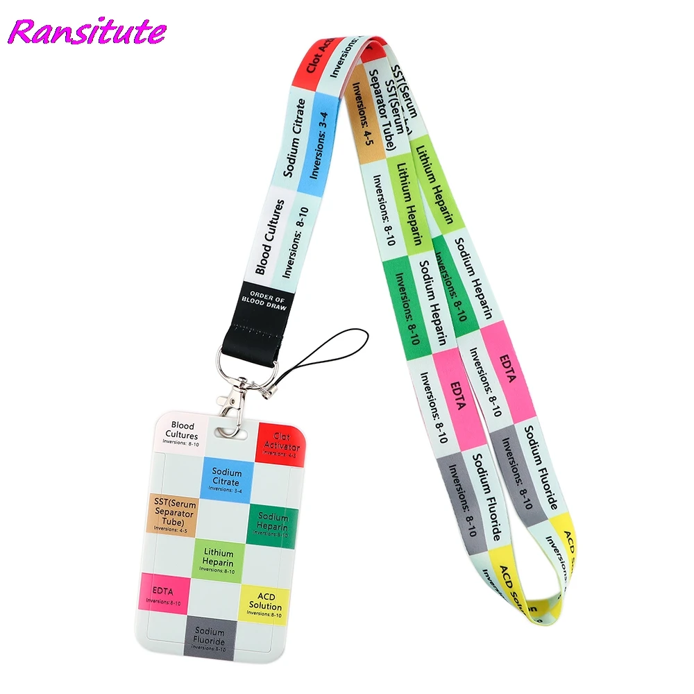 

Ransitute R1889 Medical Order Of Blood Draw Doctor Nurse ID Card Holder Staff Card Lanyard For Nursing Clinicals And RN Student