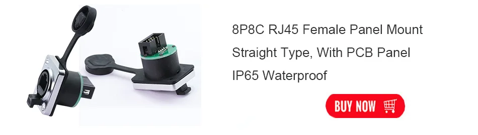 10 шт./лот 8P8C RJ45 гнездовой разъем Панель Крепление с печатной платой IP65 Водонепроницаемый RJ45 Ethernet разъем Шасси Разъем Терминал